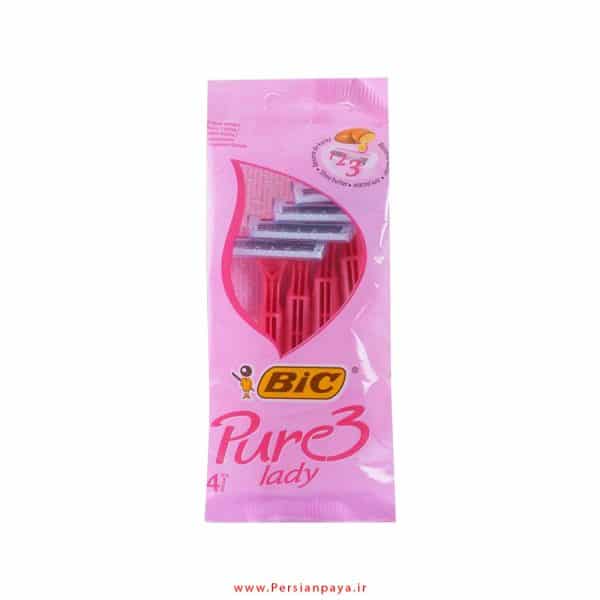 خودتراش بیک BIC مدل Pure3 Lady بسته 4 عددی