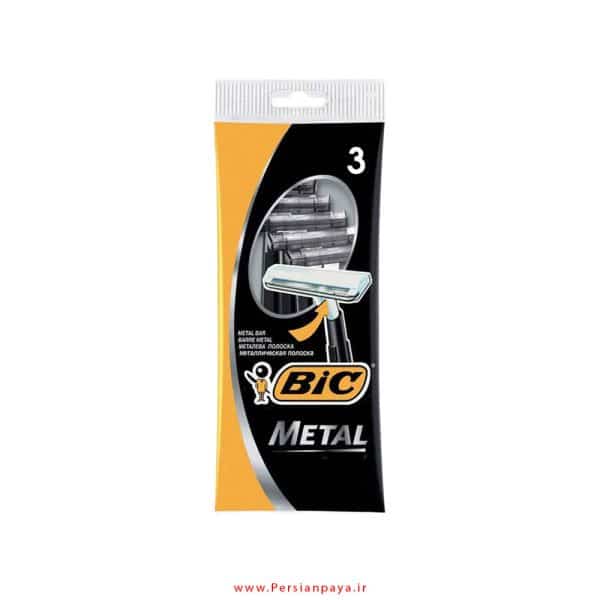 خود تراش مردانه بیک Bic مدل Metal بسته 3 عددی