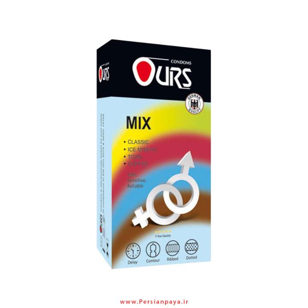 کاندوم متنوع MIX اورس Ours بسته 12 عددی