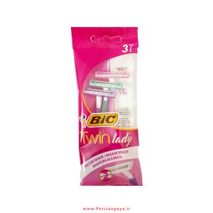 خودتراش دو تیغه بیک Bic مدل توین لیدی بسته 3 عددی